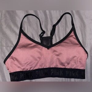 PINK Victoria's Secret Dusty Rose and Black Sports Bra